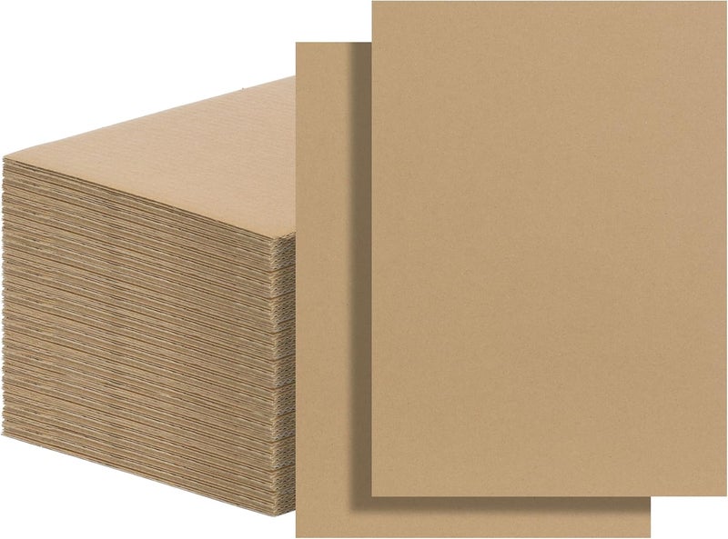 FARRAY 100 Pack 5x7 Inch Corrugated Cardboard Sheets, 1.8mm Thick Brown Kraft Cardboard Backing, Bulk Flat Cardboard Inserts Filler Pads for Packing, Shipping, Mailers, Crafts - Image 1